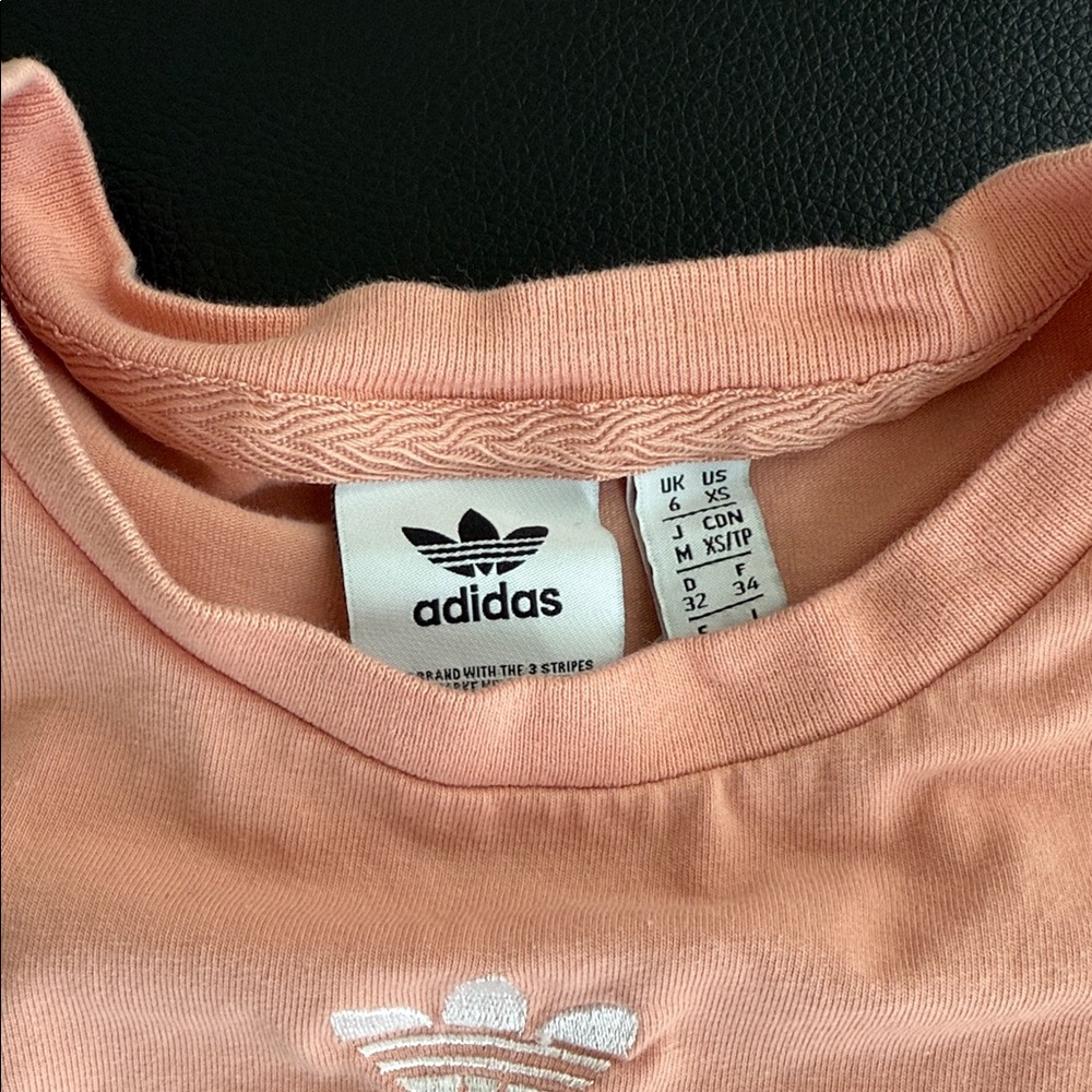 Adidas Crop Top Light Pink Peach Tank Top XS - Picture 2 of 5